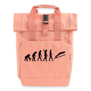 Skispringen - Rolltop Rucksack mit zwei Griffen - Chintzrosa - Vorne