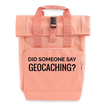 Did someone say geocaching - Roll Top Backpack with Two Handles - chintz rose - Front