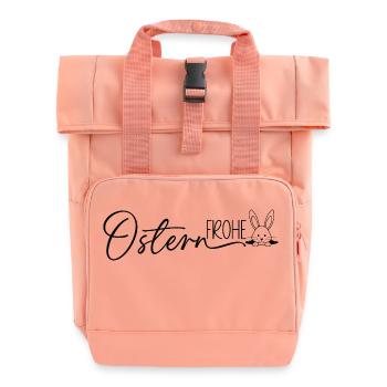 Ostern Frohe 🐰🌸 - Rolltop Rucksack mit zwei Griffen - Chintzrosa - Vorne