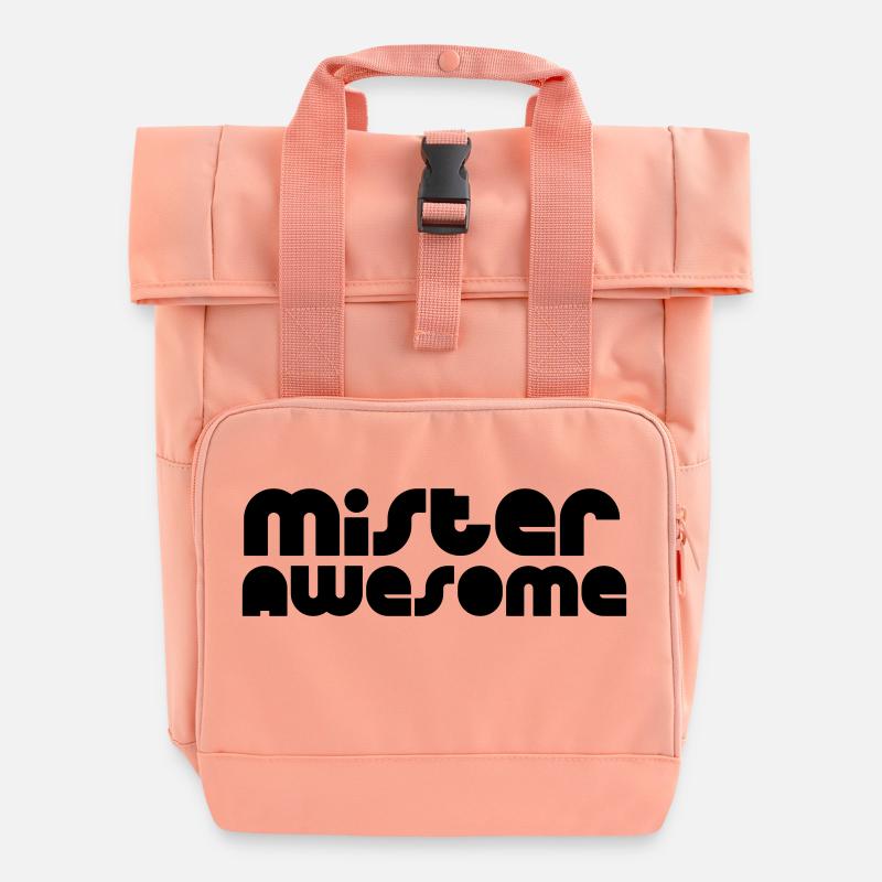 mister awesome - Roll Top Backpack with Two Handles - chintz rose