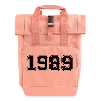 1989 - Roll Top Backpack with Two Handles - chintz rose - Front