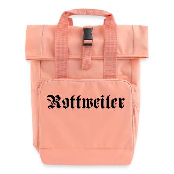 Rotweiler Schrift - Rolltop Rucksack mit zwei Griffen - Chintzrosa - Vorne