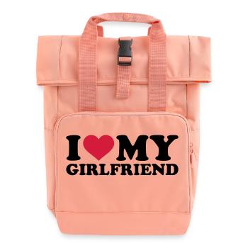 I love my girlfriend - Roll Top Backpack with Two Handles - chintz rose - Front
