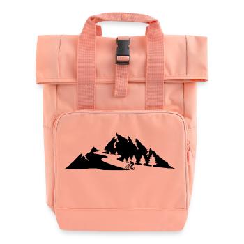 Mountain bikers - Roll Top Backpack with Two Handles - chintz rose - Front