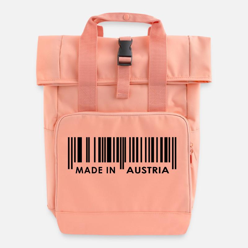 Made in Austria / Autriche - Sac à dos Roll Top à deux anses - rose liberty