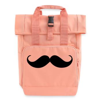 Schnurrbart Moustache - Rolltop Rucksack mit zwei Griffen - Chintzrosa - Vorne