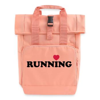 Love running - Roll Top Backpack with Two Handles - chintz rose - Front