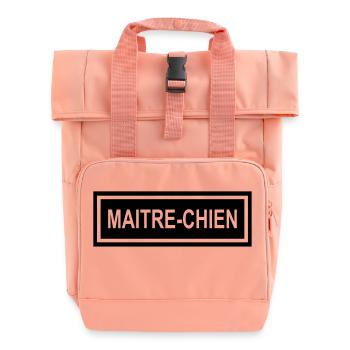 Ecusson Maitre-Chien horiz - Sac à dos Roll Top à deux anses - rose liberty - Devant