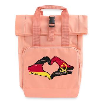 Deutschland Angola Flagge Hände Herzform used - Rolltop Rucksack mit zwei Griffen - Chintzrosa - Vorne