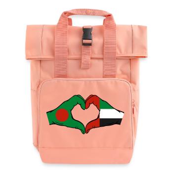 Bangladesh United Arab Emirates Heart - Roll Top Backpack with Two Handles - chintz rose - Front