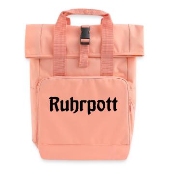 Ruhrpott - Pott - Bergbau - Kumpel - Ruhr - Shirt - Rolltop Rucksack mit zwei Griffen - Chintzrosa - Vorne