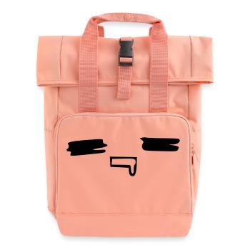 kawaii_face_10 - Rolltop Rucksack mit zwei Griffen - Chintzrosa - Vorne