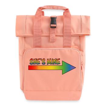 SHE S MINE lesbian LGBT lgbtqi queer - Roll Top Backpack with Two Handles - chintz rose - Front