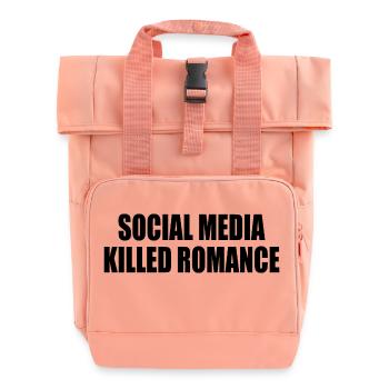 social media killed romance - Rolltop Rucksack mit zwei Griffen - Chintzrosa - Vorne