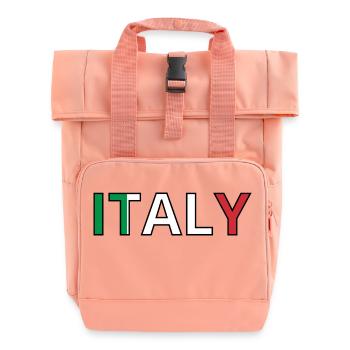 Italy Flag - Roll Top Backpack with Two Handles - chintz rose - Front