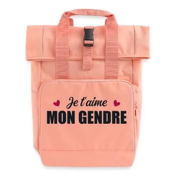 I love you my son-in-law - Roll Top Backpack with Two Handles - chintz rose - Front