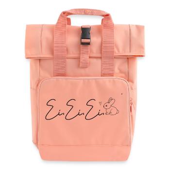 Ei Ei Ei Osterei 🥚🎉 - Rolltop Rucksack mit zwei Griffen - Chintzrosa - Vorne