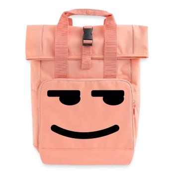 Zufriedener Smiley - Rolltop Rucksack mit zwei Griffen - Chintzrosa - Vorne