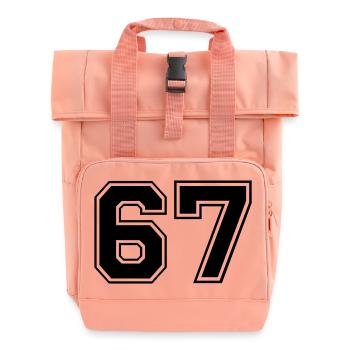 67 - Roll Top Backpack with Two Handles - chintz rose - Front