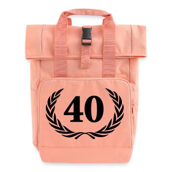 40 - Roll Top Backpack with Two Handles - chintz rose - Front