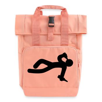 Person betrunken - Rolltop Rucksack mit zwei Griffen - Chintzrosa - Vorne