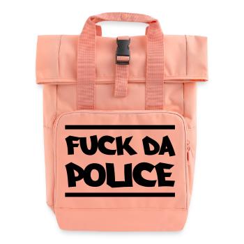 fuck_da_police - Roll Top Backpack with Two Handles - chintz rose - Front