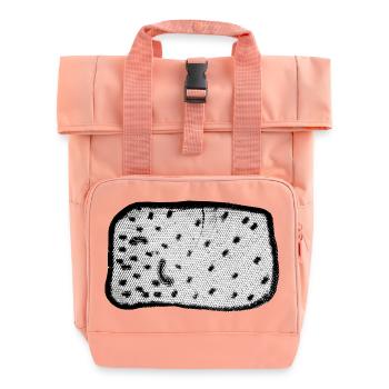 Litter box inspires Helge Schneider picture puzzles - Roll Top Backpack with Two Handles - chintz rose - Front