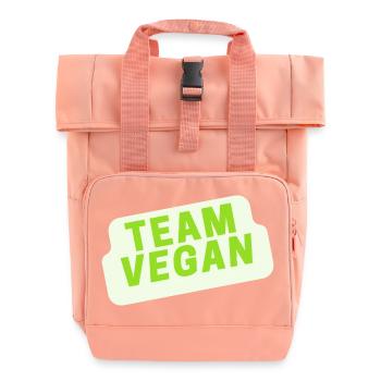 Team Vegan Vegan Vegetarian - Roll Top Backpack with Two Handles - chintz rose - Front