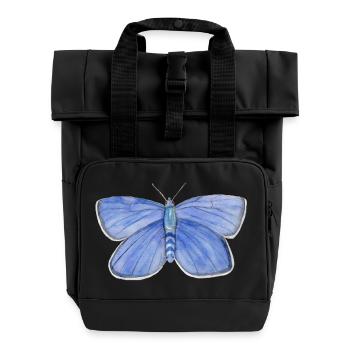 Schmetterling Blau - Rolltop Rucksack mit zwei Griffen - Schwarz - Vorne