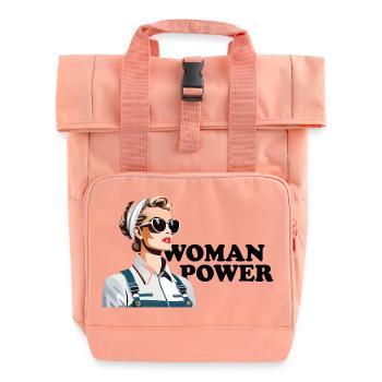 Woman Power - Roll Top Backpack with Two Handles - chintz rose - Front