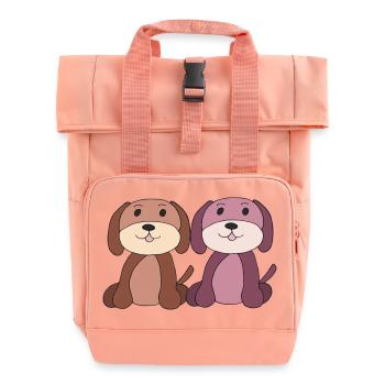 zwei hunde junge mädchen - Rolltop Rucksack mit zwei Griffen - Chintzrosa - Vorne