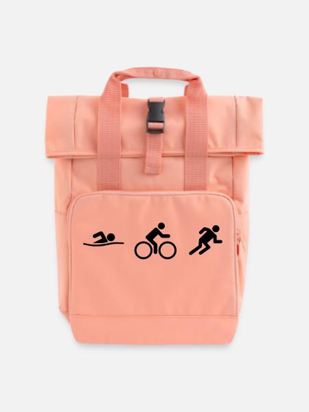 sbr_6 - Roll Top Backpack with Two Handles - chintz rose