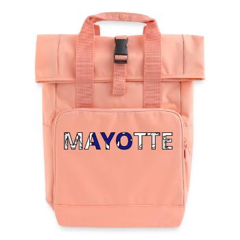 Mayotte Flag - Roll Top Backpack with Two Handles - chintz rose - Front