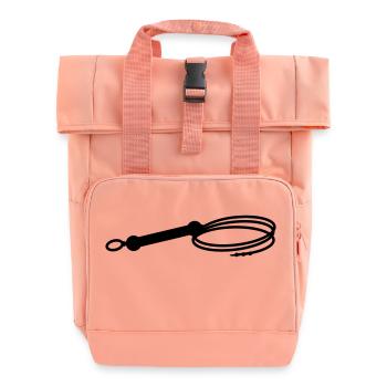 Peitsche + eigener Text - Rolltop Rucksack mit zwei Griffen - Chintzrosa - Vorne
