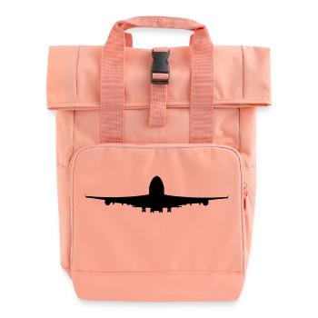 Flugzeug - Rolltop Rucksack mit zwei Griffen - Chintzrosa - Vorne