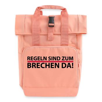 Regeln sind zum brechen da - Rolltop Rucksack mit zwei Griffen - Chintzrosa - Vorne