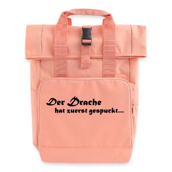 Der Drache hat zuerst gespuckt - Rolltop Rucksack mit zwei Griffen - Chintzrosa - Vorne