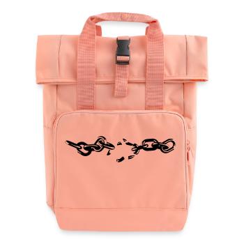 Broken Chain - Roll Top Backpack with Two Handles - chintz rose - Front