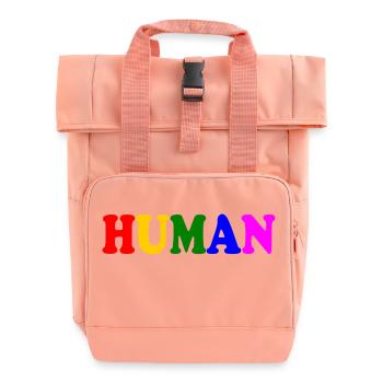 Human - Roll Top Backpack with Two Handles - chintz rose - Front