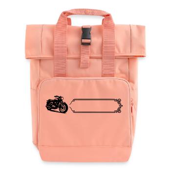 Motorcycle - Last name, first name - Roll Top Backpack with Two Handles - chintz rose - Front