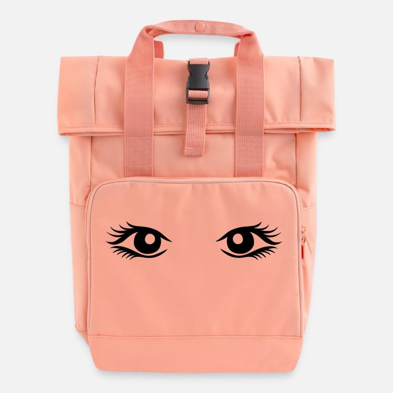 Eyes - Roll Top Backpack with Two Handles - chintz rose