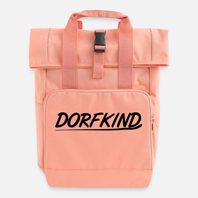 Dorfkind 1 - Rolltop Rucksack mit zwei Griffen - Chintzrosa