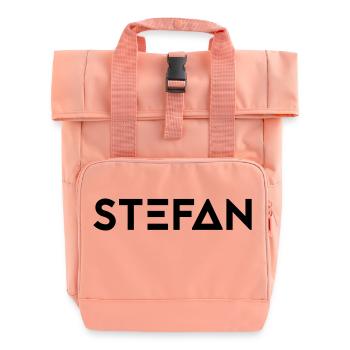 Vorname Stefan - Rolltop Rucksack mit zwei Griffen - Chintzrosa - Vorne