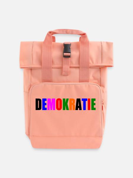 Demokratie - Rolltop Rucksack mit zwei Griffen - Chintzrosa