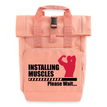 Installing Muscle - Funny gym - Roll Top Backpack with Two Handles - chintz rose - Front