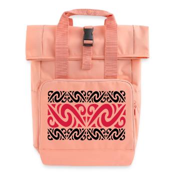 tattoos - Roll Top Backpack with Two Handles - chintz rose - Front