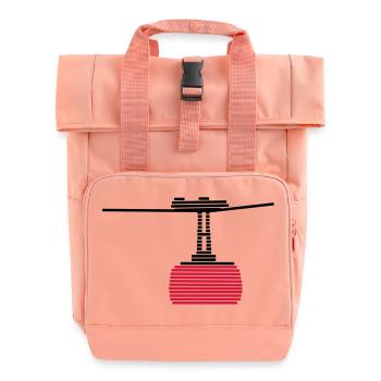 cable car - Roll Top Backpack with Two Handles - chintz rose - Front
