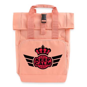 Keep Calm - Roll Top Backpack with Two Handles - chintz rose - Front