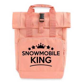 snowmobile king stars - Rolltop Rucksack mit zwei Griffen - Chintzrosa - Vorne