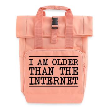I Am Older Than The Internet - Roll Top Backpack with Two Handles - chintz rose - Front